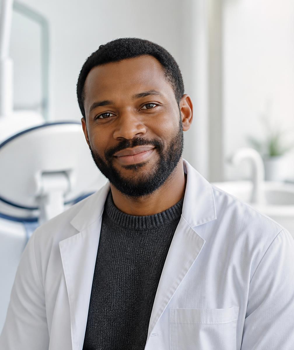Portrait of Dr. Elias Vance, Cosmetic & General Dentistry, in the Luma Dental Studio consultation room